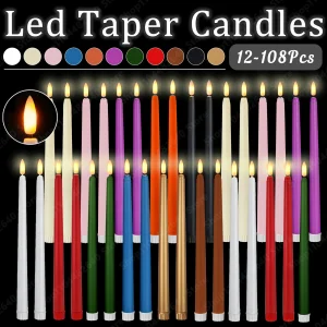 12-108Pcs Flameless Taper LED Candles